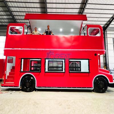 China Winery London Street Double Deck Food Truck Bus Coffee Food Trailer Mobile Fast Food Truck For Sale for sale