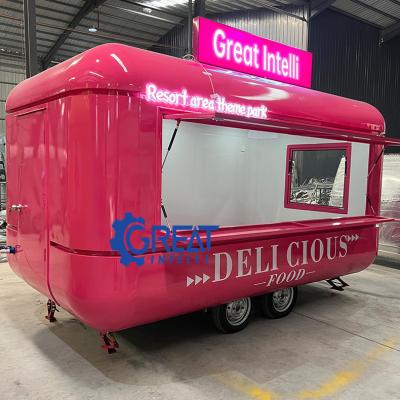 China Winery Mobile Wagering Truck Pancake Hot Dog Cart Food Kiosk Trailer Container Coffee Kiosk Vintage Food Caravan for sale