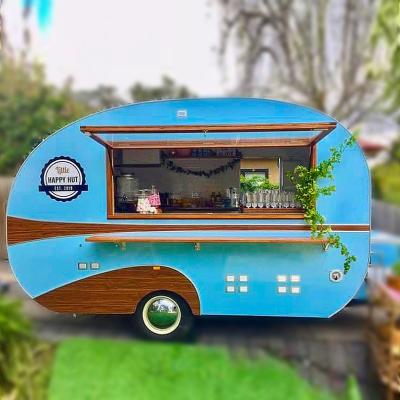 China Australian Standard Vintage Winery Mobile Restaurant Coffee Caravan Kitchen Van Fast Food Caravan Mobile Trailer Truck for sale