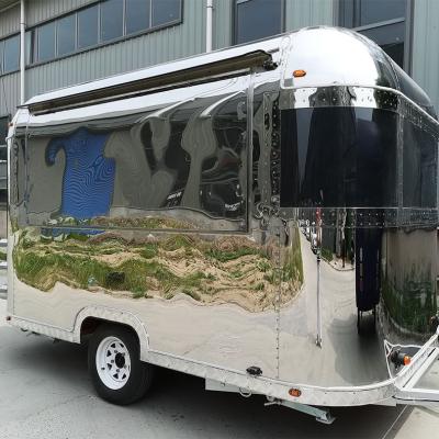 China Winery Stainless Steel Hot Dog Cafe Ice Cream Cart Restaurant Mobile Fast Food Vending Trailer Truck For Sale for sale