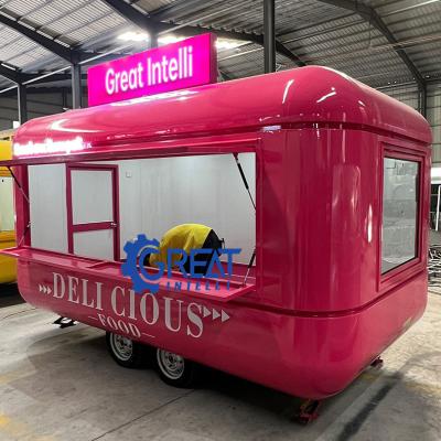 China Original winery hambusger hot dog crepe food kiosk shop retro trailers mobile cafe australia vending cart trailer for sale