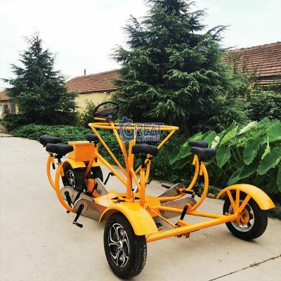 China 8 Passenger Pedal Tricycle Party Bar Beer Conference Steel Guided Surrey Bike for sale