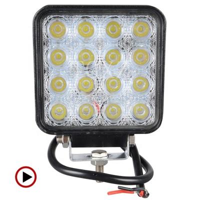 China Factory direct flood spot 4.5inch die-cast aluminum housing waterproof square led worklight 48w 12v for car for sale