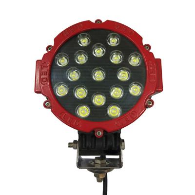 China All Cars Off Road Roof Light Round 12v 6.3inch Spot Light 51w Flood Car Round Led Work Light For Machine Truck for sale