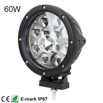 China Super bright spot IP67 12v 7inch 60w diecast aluminum housing waterproof round good quality led work light for 4x4 trucks for sale