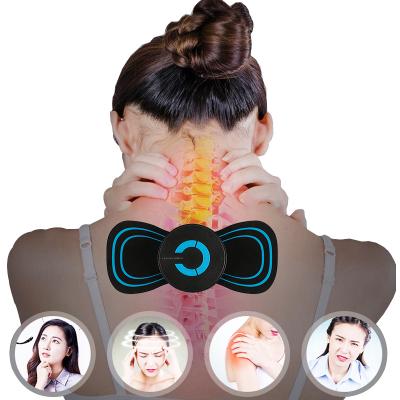 China Body Mini Electric Neck Back Massager Muscle Stimulator Therapy Pressure Pain Relieve Swollen Shoulder Remover Home Cervical Train for sale