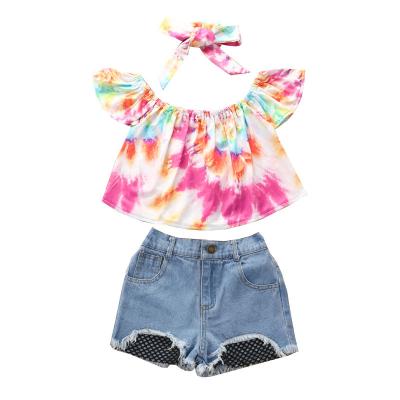 China OEM Casual Nian Girls Clothes Two Piece Set Kids Summer Sexy Children Youth Wear Girls for sale