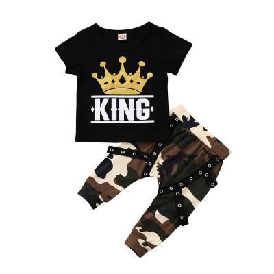 China Casual Nian OEM vetements pour garcons black cool 2 pcs sets summer baby boys' clothing sets for sale