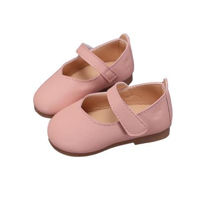 China OEM Sapatos De Menina Cream Pure Color Simple Nian Flat Ballet Flats Princess Girls Leather Shoes for sale