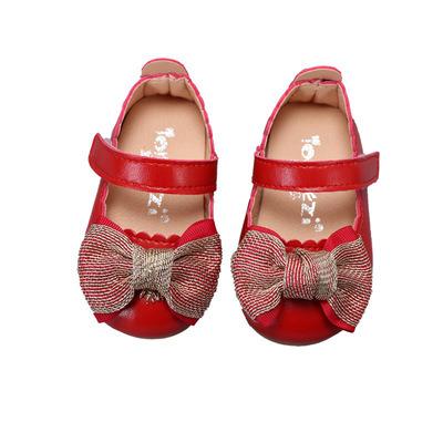 China OEM Zapatos De Mujer Spring Ventilation Weave Lightweight Infant Baby Bowknot Nian Girls Walking Leather Trim Shoes for sale