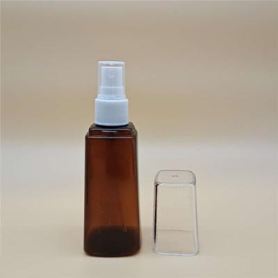 China Eco-friendly Customized Logo 100ml Square Pet Mist Spray Bottle Plastic Free Sample for sale