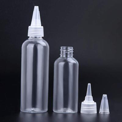 China BEAUTY PACKAGING high quality transparent pet mouth cap pointed spout bottle for sale