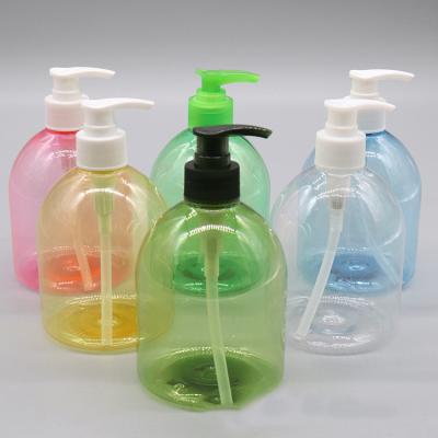 China Household Products 500ml Boston Round Plastic Hand Sanitizer Packing Bottle With Lotion Pump for sale