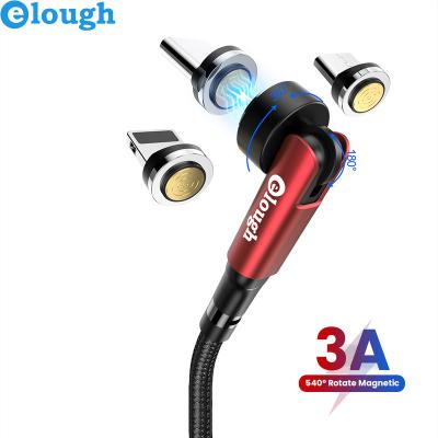 China 540Â ° Factory Wholesale Magnetic Fast Rotate Cable Elough Magnetic USB Charging Cable 540 Degree For Fast Speed ​​Micro USB Cable For iPhone for sale