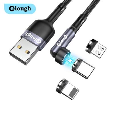 China Strong Magnetic Charging Cable + LED Indicator + 540Â ° elough 540 rotating carga magnetic charging cable rapida 3A mobile phone magnetic charging cable 3 in 1 for sale