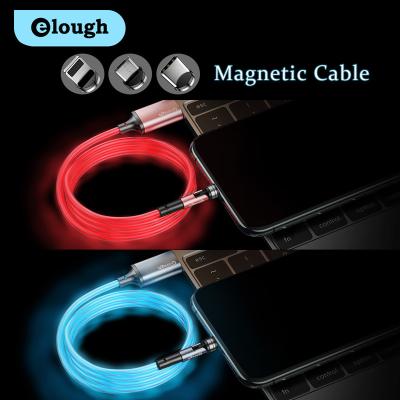 China 540Â ° Rotation Lighting Current Mode Magnetic Cable Factory 2.4a Fast Charging 3 in 1 Mobile Phone Flowing Lightweight Magnetic Charging Data Cable For Charging for sale