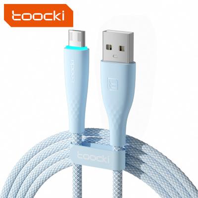 China Toocki 2.4A Micro Cable Fast Charging Direct Sales Selling Wholesale Reasonable Price Purple White Black Blue USB To Micro 2M Data Cable for sale