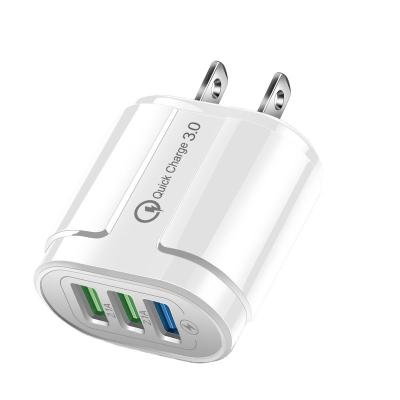 China 20v USB Wall Fast Charger 5v 3 Port QC 3 Quick Charging Quick Charger German UK Plug for sale