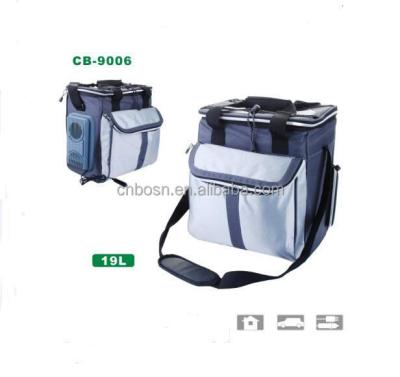 China Electric Wine Picnic 19L Mini Car Cooler Bag With External Cooling System for sale