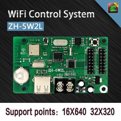 China Outdoor Advertising Led Control ZH-5W2L Wireless Pixels Support Input LED Module Multi-Language Controller Change Messages Via USB Or WIFI for sale