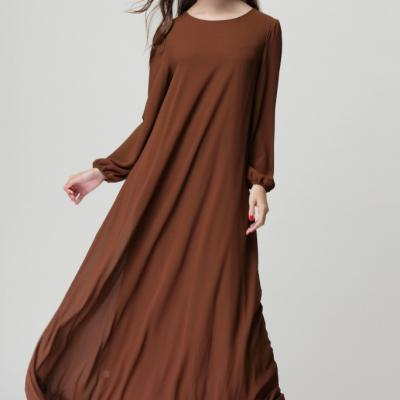 China YND0024 new arrival anti-static Europe and eBay long sleeve dress bow belt show sundress muslim women plus size slim dress for sale