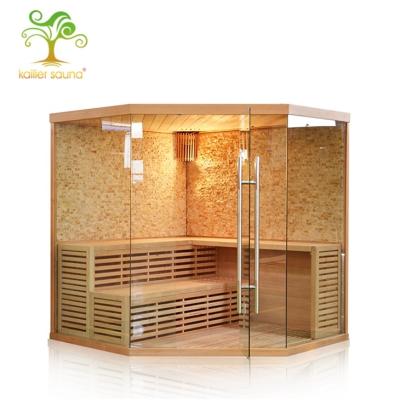 China 100% good quality computer control panel 4 person steam sauna room imported Canadian homelock in corner shape for sale