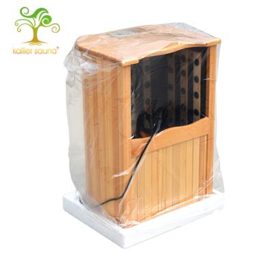 China Computer Control Panel Fire Barrel Infrared Canadian Hemlock Sauna Wood Material Foot Away for sale