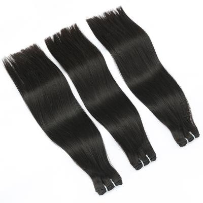 China Pure Original Natural Hair Brazilian Straight Hair Bundle Bone Straight Double Drawn Hair for sale