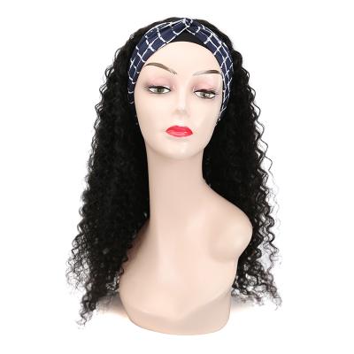 China Brazilian Wig Glueless Curly Wig Good Quality Kinky Curly Wig Full Headband Kinky Curly Wig Machine Made Women Remy Hair Headband Wig For Women for sale