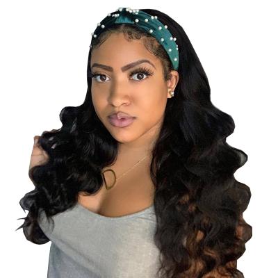 China High Density Body Wave Wigs High Density Body Wave Wigs Glueless Peruvian Hair Band Wig for sale