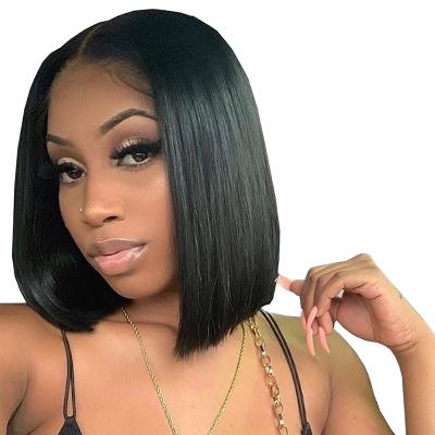 China Wholesale Bob Wave Brazilian Colored Bob Wig Remy Hair Bob Wig Lace Front Human Hair Closure Wig For Black Women for sale