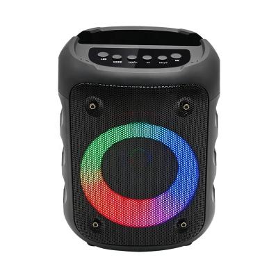 China New Good Quality 3inch Wireless Rainbow Surrounding Lightweight Portable Wireless BT Speaker With Phone Holder for sale