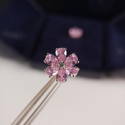 China New Arrival High Shiny Handmade Finish Rose Diamond Flower Ear Cuff Earrings White Gold Women Party Moissanite Earring for sale