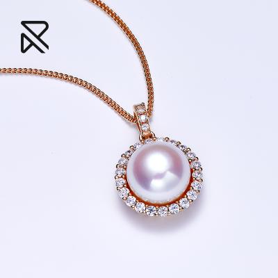 China 2022 TRENDY Fashion Freshwater Baroque Pearl Pendant Necklaces 14k Rose Gold Plated Necklace Jewelry 925 Sterling Silver for sale