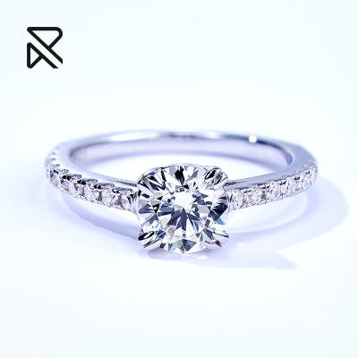 China High Quality Rochime Fashion 925 Sterling Silver Engagement Rings Cubic Zirconia Ring Gold Plated Ring With Round Cut CZ for sale