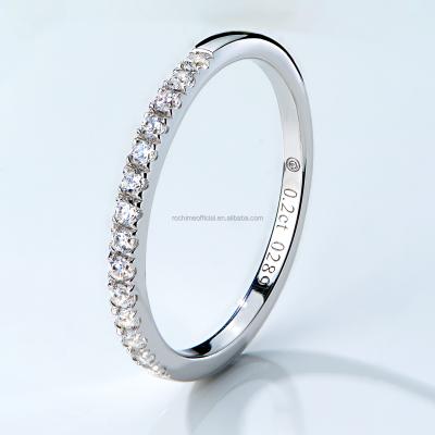 China Rochime Fashion S925 Sliver Wedding Ring Simple Design Lead Free Nickel Free Zircon 925 Sterling Ring For Women for sale