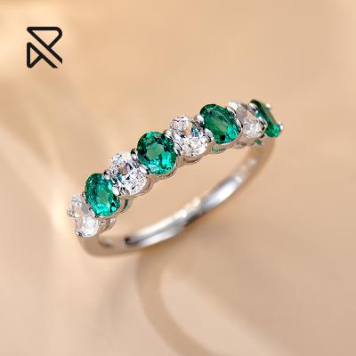 China Wholesale Exquisite Workmanship Love Diamond Vintage Cultured Green Ring Sterling Silver Wedding Christmas Ring for sale