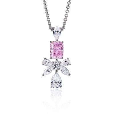 China High Quality Fashion Diamond Butterfly Water Drop Cut Zircon Necklace Wedding Necklace 925 Silver Colored Gold Plated for sale