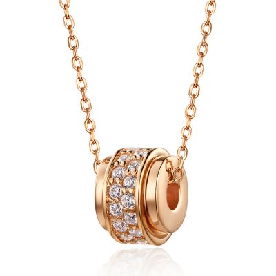 China 2021 other pvd gold plated pearl chain wedding engagement necklaces jewelry 18k trendy ball gold plated zircon tower necklace for sale