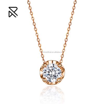 China Simple Design 5A Pure Lead Free Nickel Free 925 Zircon Sliver With Rose Gold Customized Necklaces for sale