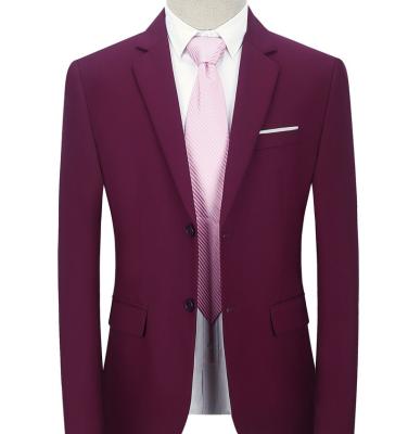 China Wholesale Anti-Wrinkle Suits Office Business Formal Men's Red Gentleman Suits for sale