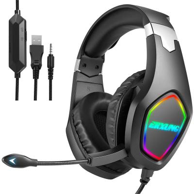 China 2022 headband hit for amazon gaming headset over ear headphone gmaing 7.1 light for sale