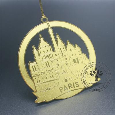 China Custom Brass Europe Paris Metal Souvenir Gift Ornament for sale