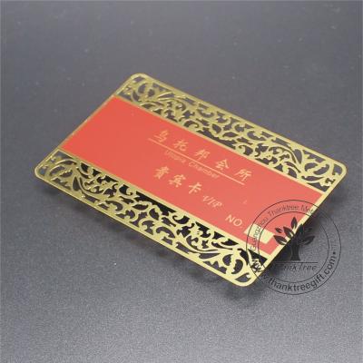 China Europe metal laser cutting color printed personzlied metal VIP card for sale