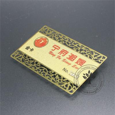 China Europe Manufacture Wholesale Cheap Custom Logo Cut Metal Gold Plated Textured Business Card for sale