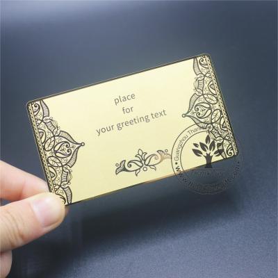 China Europe Metal Wedding Favor 24K Gold Plated Custom Metal Invitation Card for sale