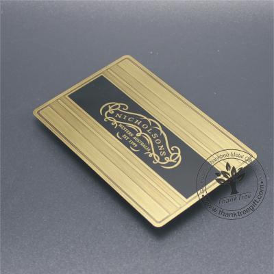 China Europe Company Advertising Custom Brushed Stainless Steel Bronze Business Card for sale