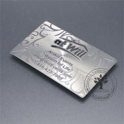 China Europe Custom Logo Cut Out Silver Brass Business Card for sale