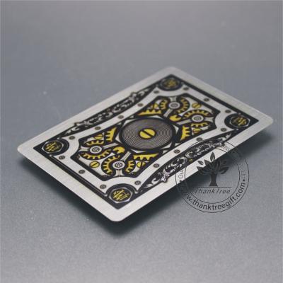 China Custom Europe Both Sides Engraved Full Color Draw Metal Playing Cards Wholesale for sale