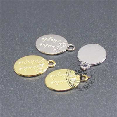 China Wholesale Custom Engraved Europe Small Brand Logo Metal Tag For Jewelry for sale